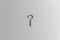 Stillness steel hook question mark sign screw on isolated white background