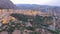 Stilo, Calabria. Aerial view of ancient medieval homes at sunset