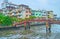 The stilt bridge across the Khlong Maha Nak, Bangkok, Thailand