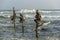 Stilt fishermen in Sri Lanka