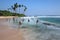 Stilt fishermen of Sri Lanka on the beach of Koggala