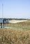 Stilt house and fishing nets along the Po Delta