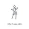 Stilt walker linear icon. Modern outline Stilt walker logo conce