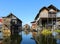 Stilted houses in village on Inle lake