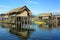 Stilted houses in village on Inle lake