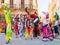 Stiltwalkers dancing to the sound of cuban music in Havana