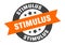 stimulus sign. round ribbon sticker. isolated tag