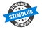 stimulus sign. round ribbon sticker. isolated tag