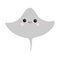 Stingray Cramp fish icon. Cute cartoon character. Baby educational card. Smiling sea ocean wild animal. Flat design. White backgro