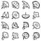 Stingray icons set, outline style