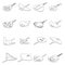 Stingray icons set vector outline