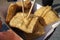 Stinky fried tofu at a Shanghai street