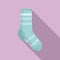 Stinky sock icon flat vector. Cute line sock