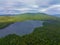 Stinson Lake aerial view, Rumney, NH, USA
