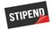 STIPEND text on black red sticker stamp