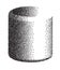 Stipple cylinder isolated. Dotwork 3d geometric figure vector