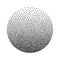 Stipple halftone gradient circle. Vector monochrome texture. Hand drawn dotted grayscale effect