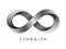 Stippled Eternity sign. Mobius strip symbol. Vector illustration
