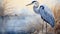 Stippling Painting Of A Shining Yellow Great Blue Heron