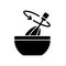 Stir cooking ingredient black glyph icon