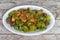 Stir fried beef and green peppers dish