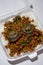 Stir-fried Century Egg Preserved Egg and Minced Pork with Crispy Basil