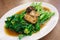 Stir-fried chinese broccoli and shiitake mushroom