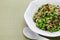 Stir fried edamame and snow vegetables, chinese cuisine