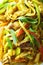 Stir fried noodles closeup