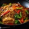 Stir-fried Noodles with Mixed Vegetables in a Bowl