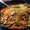 Stir-fried Noodles with Mixed Vegetables in a Bowl