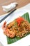 Stir fried penang char kway teow