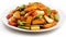 Stir-fried sweet and sour tofu with vegetables.AI Generated