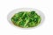 Stir Fried Water Spinach or pak boong fai daeng isolated on whit