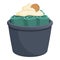 Stir ice cream fried icon cartoon vector. Food roll