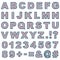 Stitched harlequin alphabet