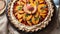 Stitched Perfection A Food Processor s Artistry on National Peach Pie Day.AI Generated