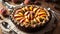 Stitched Sweetness Celebrating National Peach Pie Day with Embroidered Delights.AI Generated