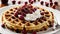 Stitched Sweetness Cranberry Waffles in Celebration of National Waffle Day.AI Generated