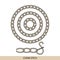 Stitches chain stich type . Collection of thread hand embroidery and sewing stitches. Vector illsutration of stitching examp