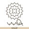 Stitches scallop type . Collection of thread hand embroidery and sewing stitches. Vector illsutration of stitching examples.