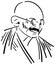 Stlyized portrait of Mahatma Gandhi isolated