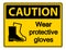 stmbol Caution Wear protective footwear sign on transparent background