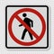 stmbol No Pedestrian Traffic Sign on transparent background