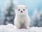 The stoat - Mustela erminea in the snow at winter