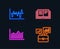 Stock analysis, Money diagram and Education icons. Business portfolio sign.