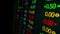Stock board on macro shot movement LED screen display stock trading exchange