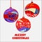 Stock christmas decorative isolated boll.patchwork design
