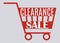 Stock clearance banner. Stock clearance cart. Vector illustration