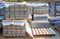 Stock of concrete paver blocks